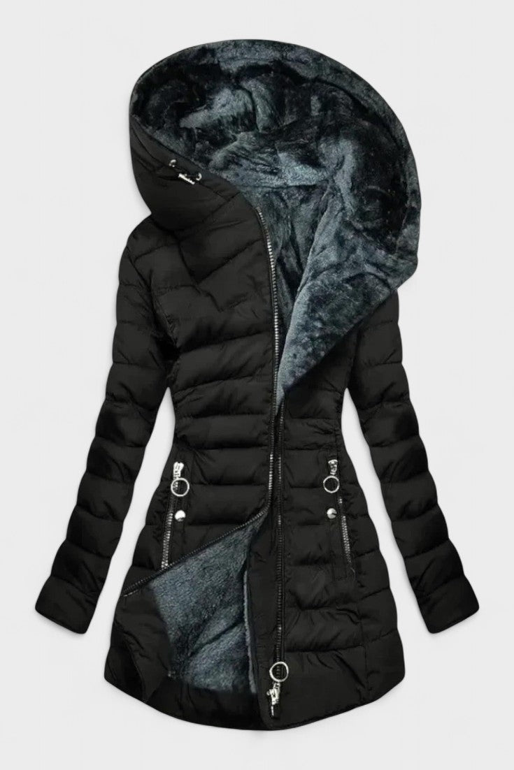 Nadine | Olive Faux-Fur Trim Parka