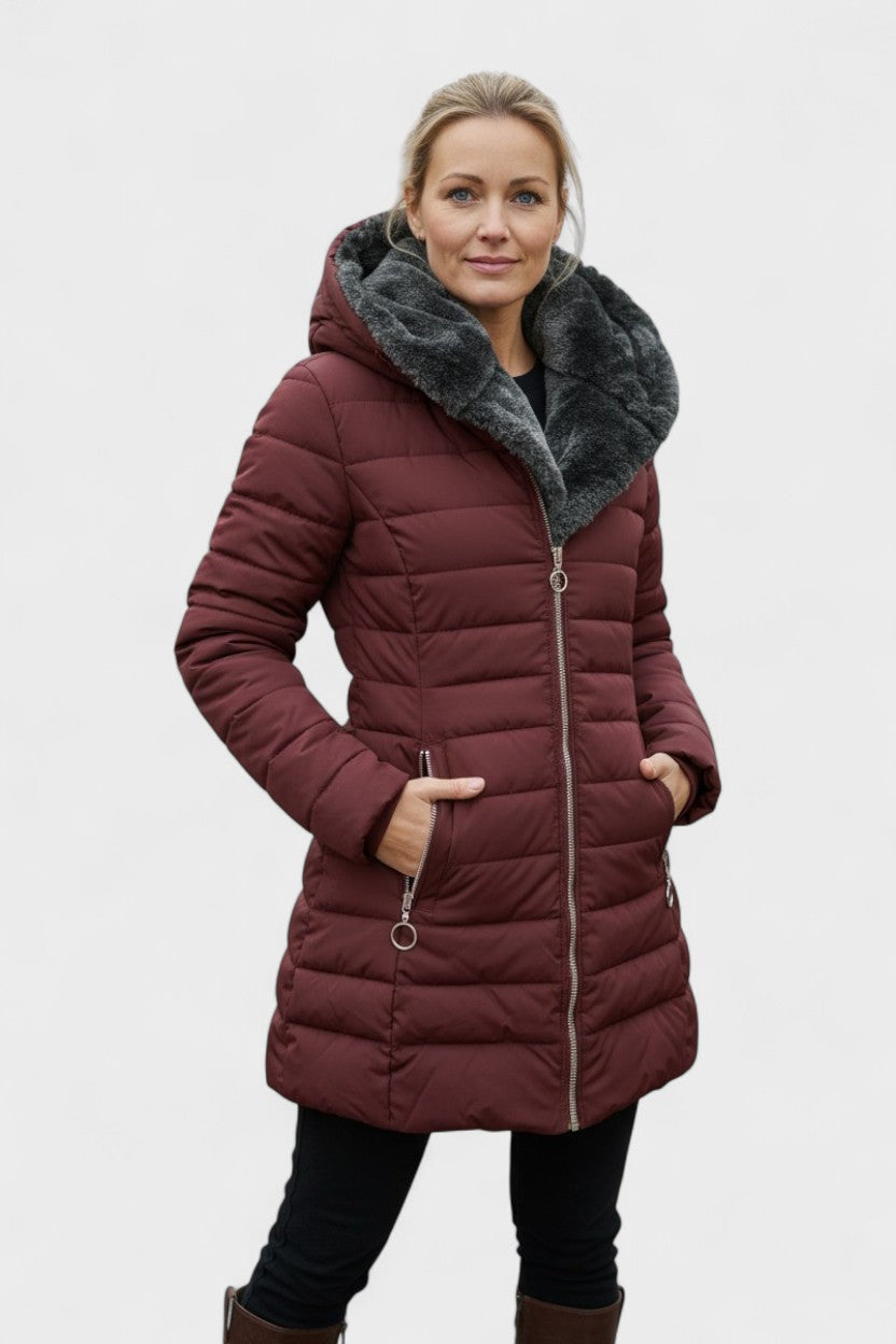 Nadine | Olive Faux-Fur Trim Parka