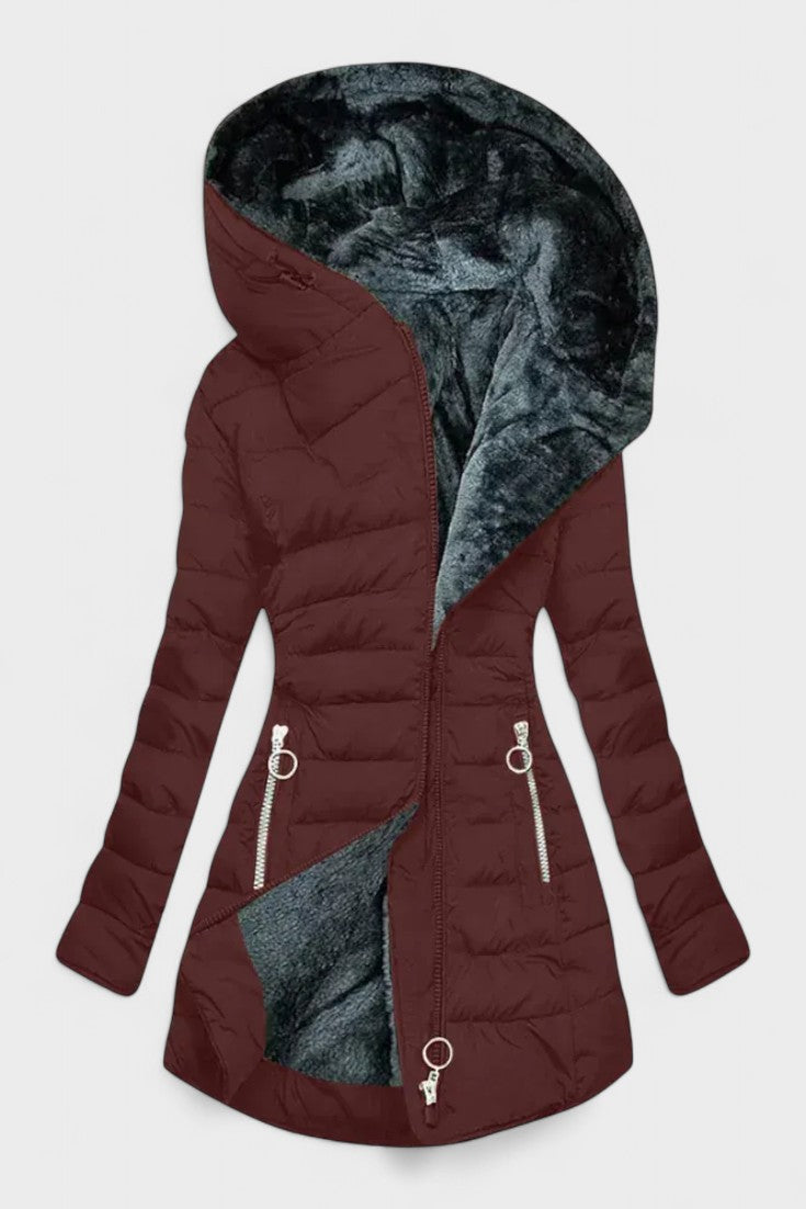 Nadine | Olive Faux-Fur Trim Parka