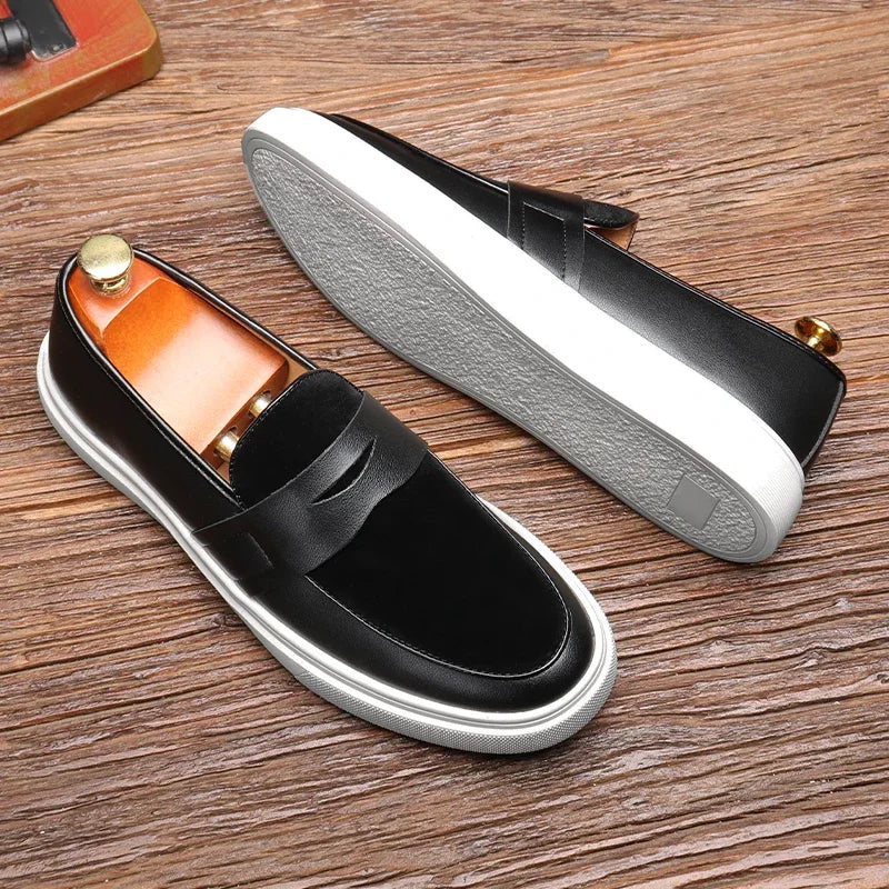 Harry | Black Leather Penny Loafers