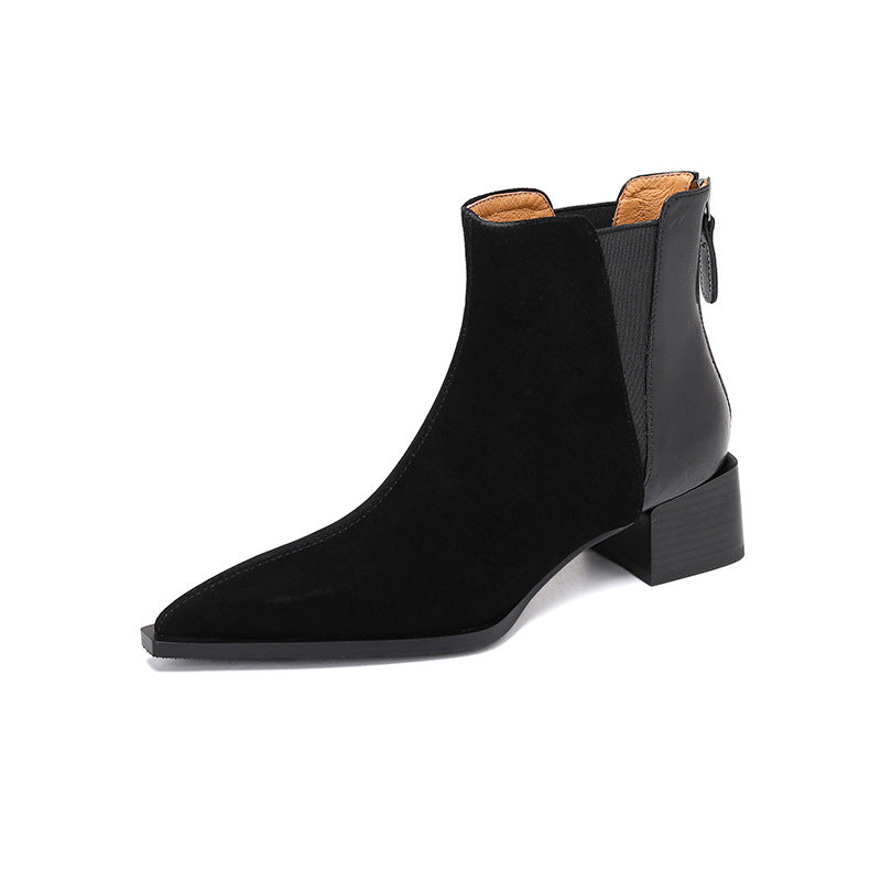 Nellie | Brown Suede-Look Ankle Boots