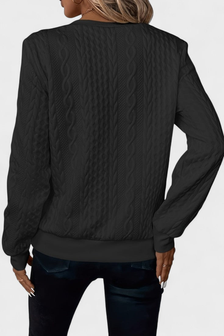 Nellie | Pink Cable-Knit Half-Zip Jumper