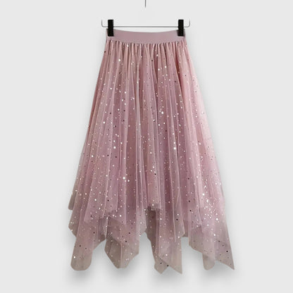 Nicole | Sequin Tulle Midi Skirt