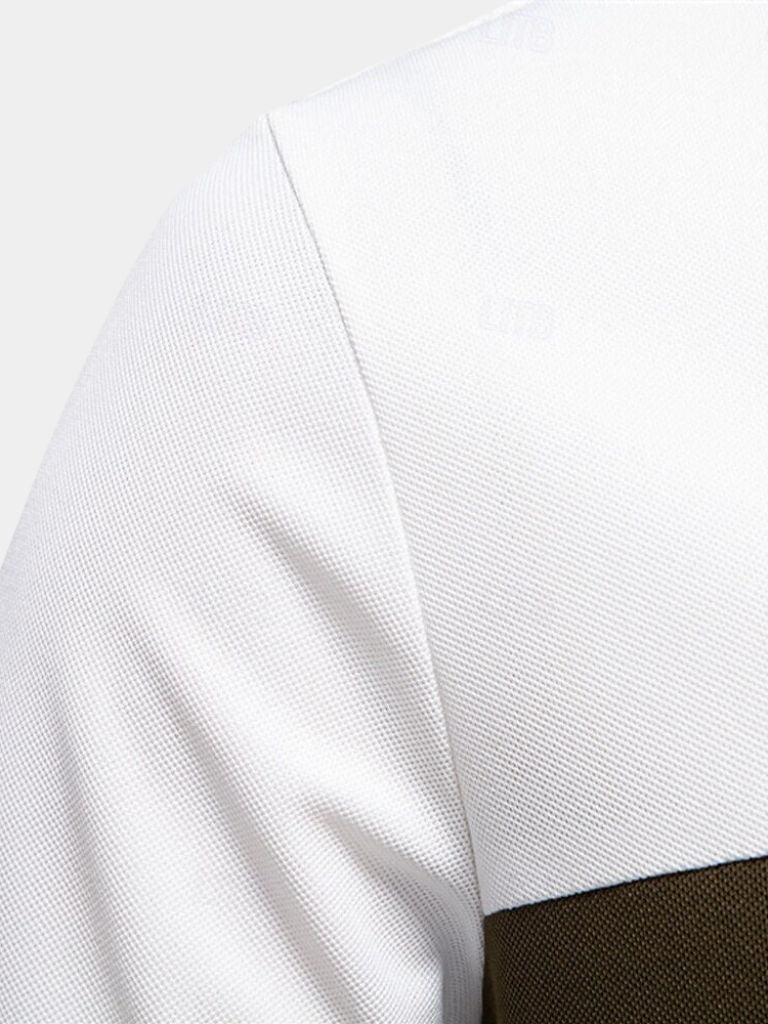 Nicholas | White Contrast-Stripe Polo