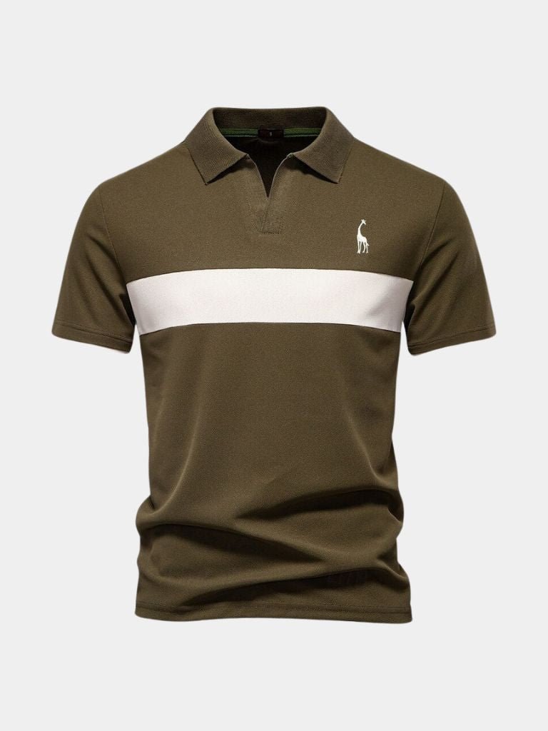 Nicholas | White Contrast-Stripe Polo