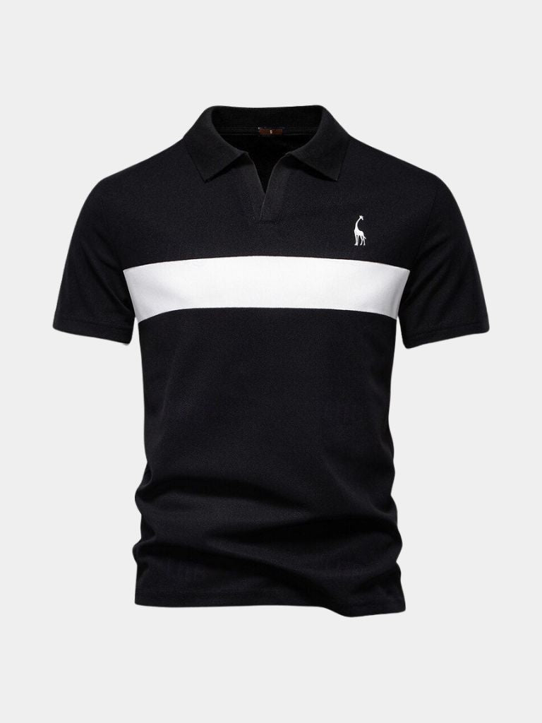 Nicholas | White Contrast-Stripe Polo