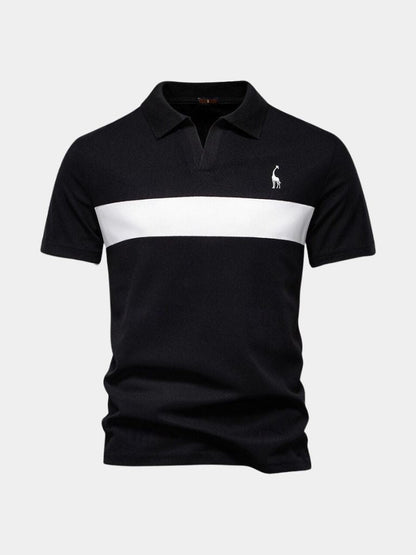 Nicholas | White Contrast-Stripe Polo