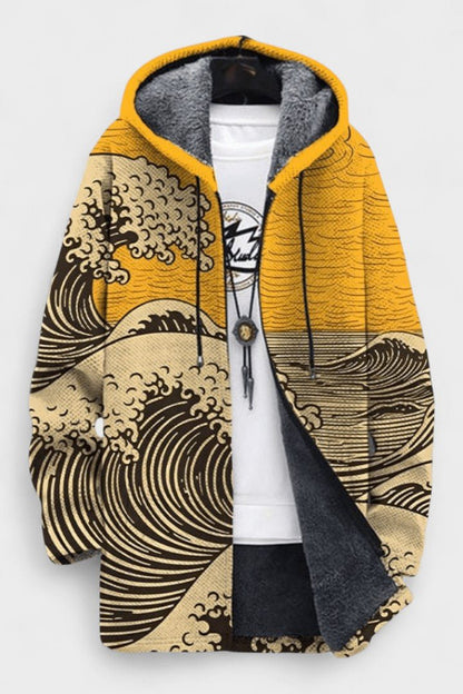 Natasha | Ocean Wave Hooded Zip Jacket