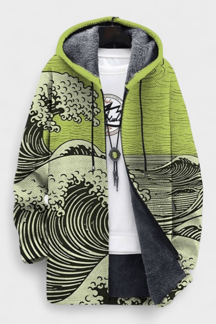 Natasha | Ocean Wave Hooded Zip Jacket