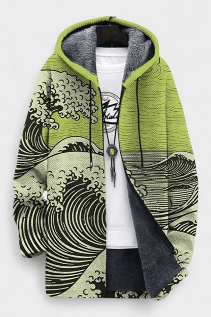Natasha | Ocean Wave Hooded Zip Jacket
