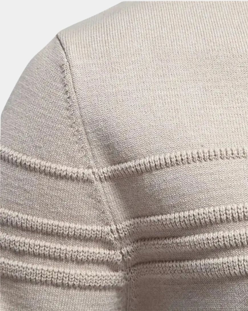 Noel | Cream Striped Crew-Neck Jumper