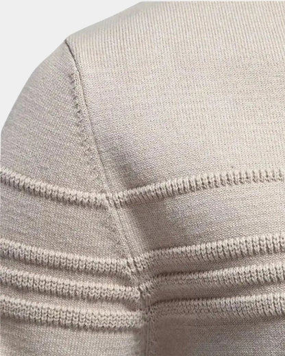 Noel | Cream Striped Crew-Neck Jumper