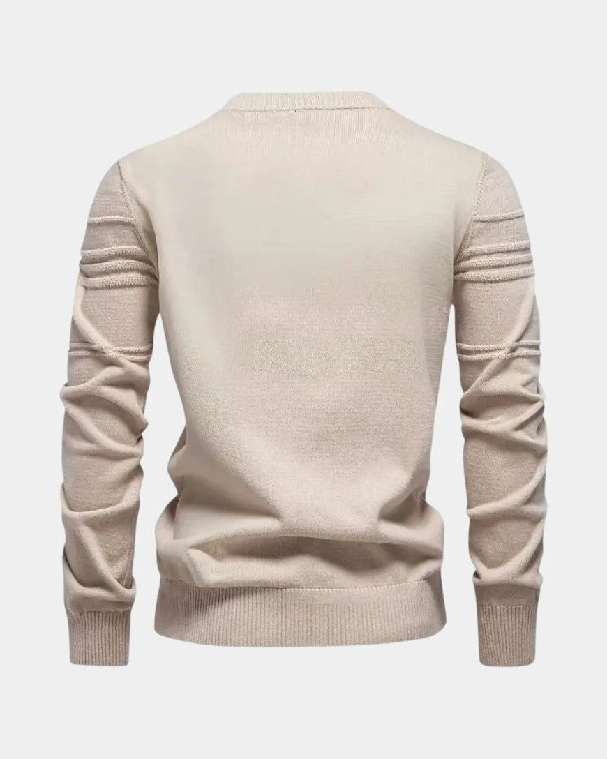 Noel | Cream Striped Crew-Neck Jumper