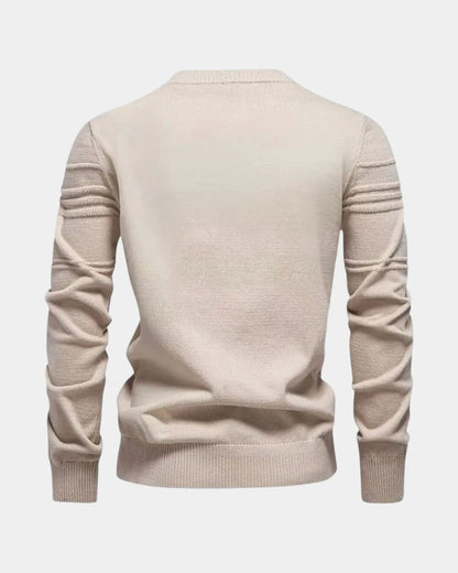 Noel | Cream Striped Crew-Neck Jumper