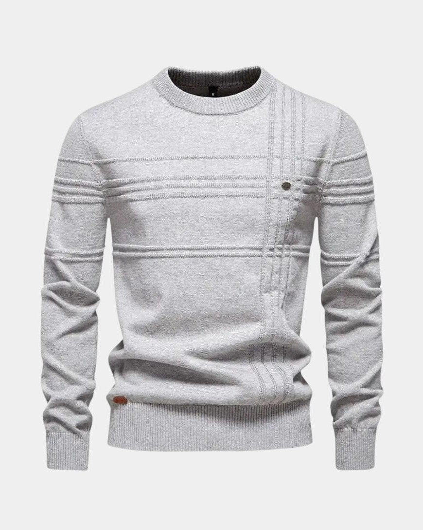Noel | Cream Striped Crew-Neck Jumper