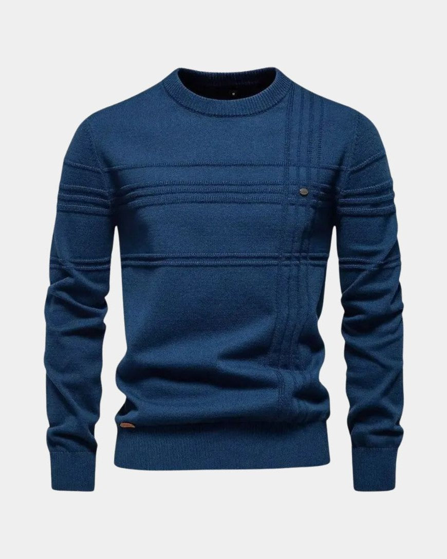 Noel | Cream Striped Crew-Neck Jumper