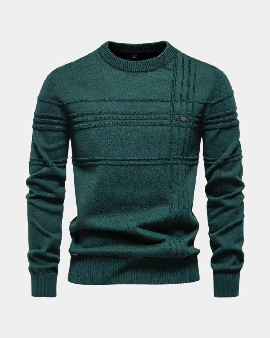 Noel | Cream Striped Crew-Neck Jumper