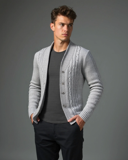 Noah | Olive Cable-Knit Cardigan