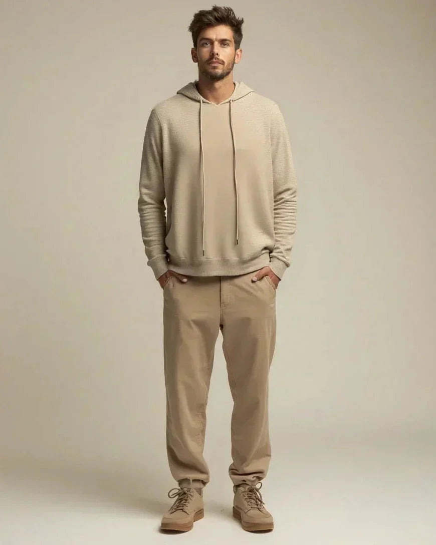 Noah | Beige Knitted Hoodie