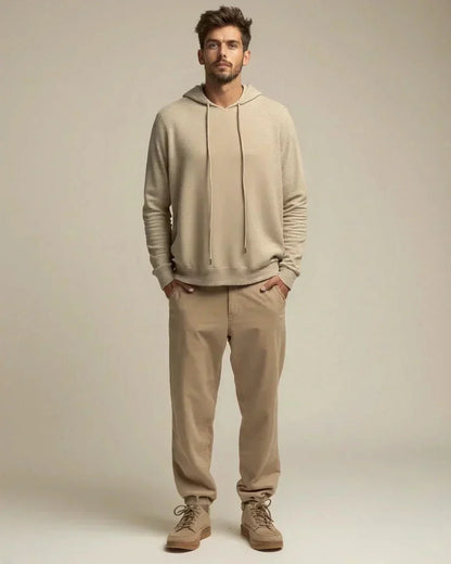 Noah | Beige Knitted Hoodie