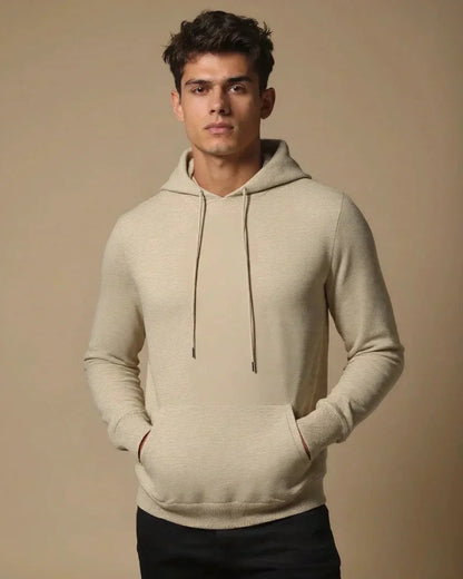 Noah | Beige Knitted Hoodie