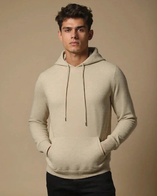 Noah | Beige Knitted Hoodie