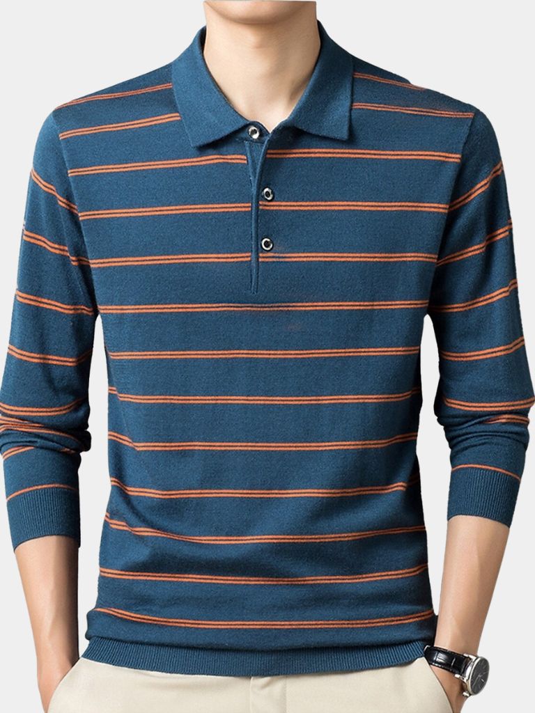 Noah | Long-Sleeve Striped Polo