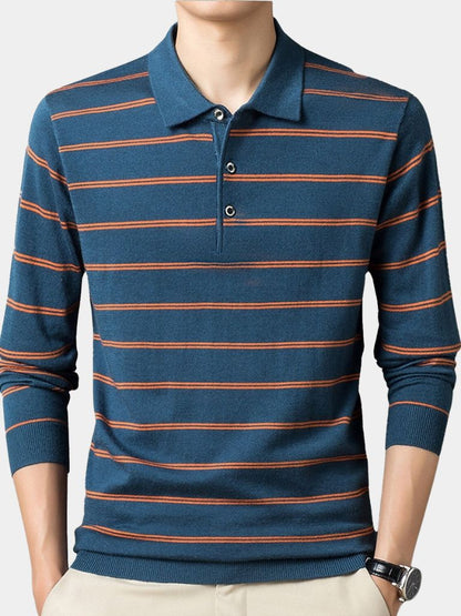 Noah | Long-Sleeve Striped Polo