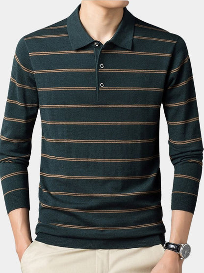 Noah | Long-Sleeve Striped Polo