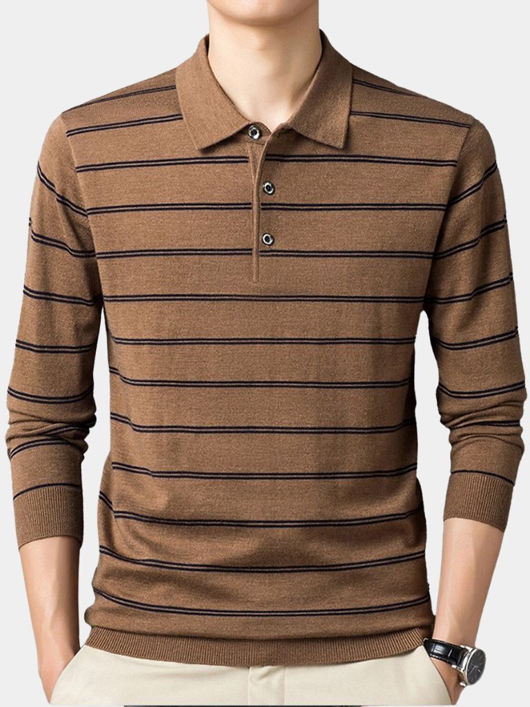 Noah | Long-Sleeve Striped Polo