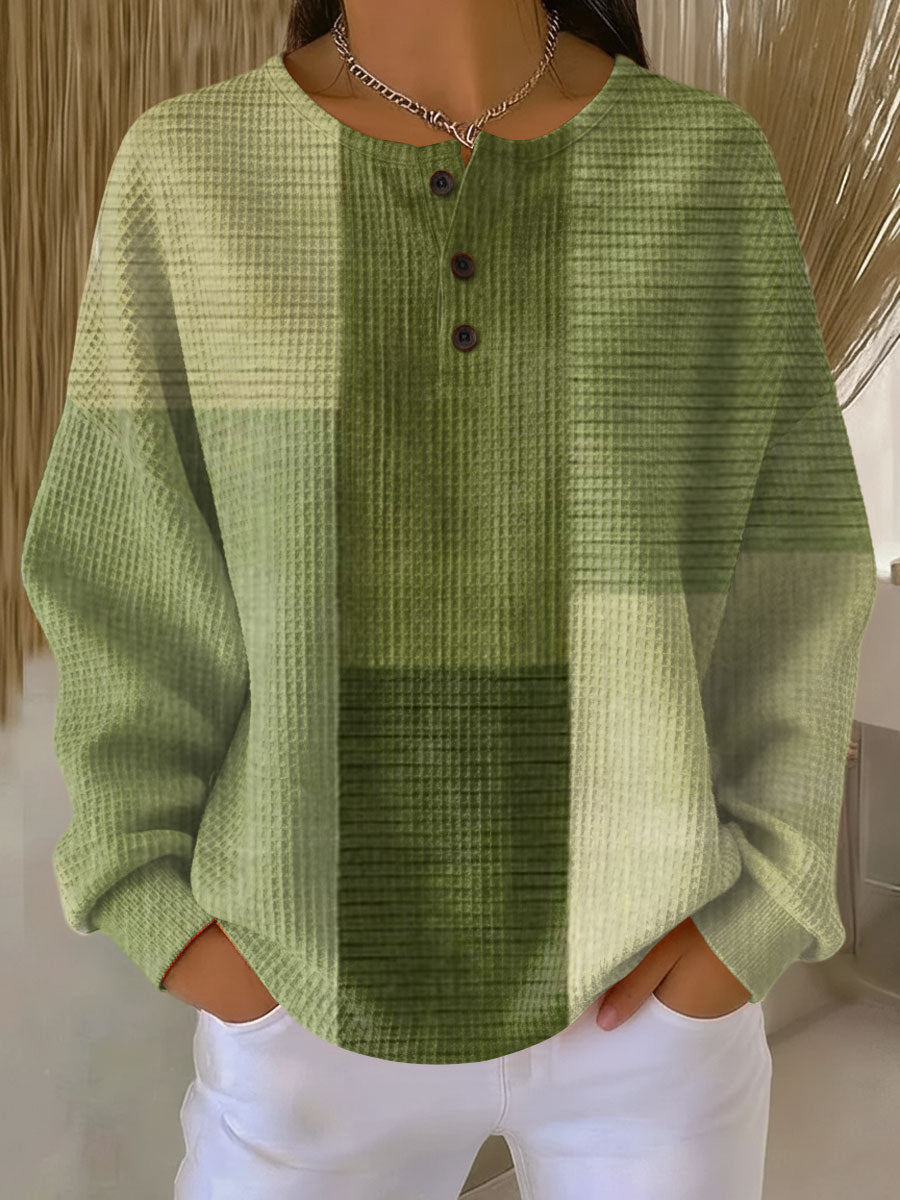 Catherine | Green Tonal Patchwork Jumper