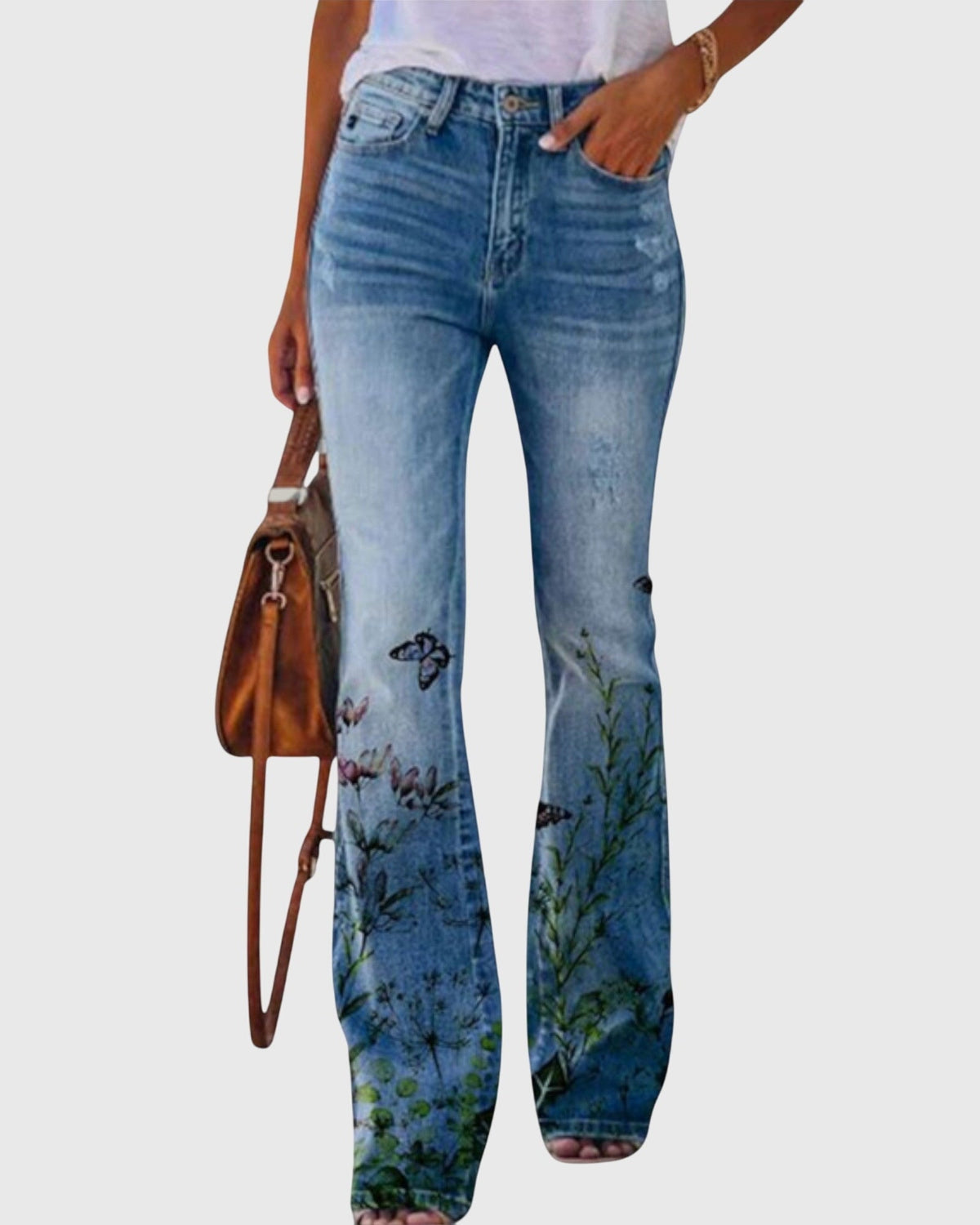 Nora | Floral Straight-Leg Jeans