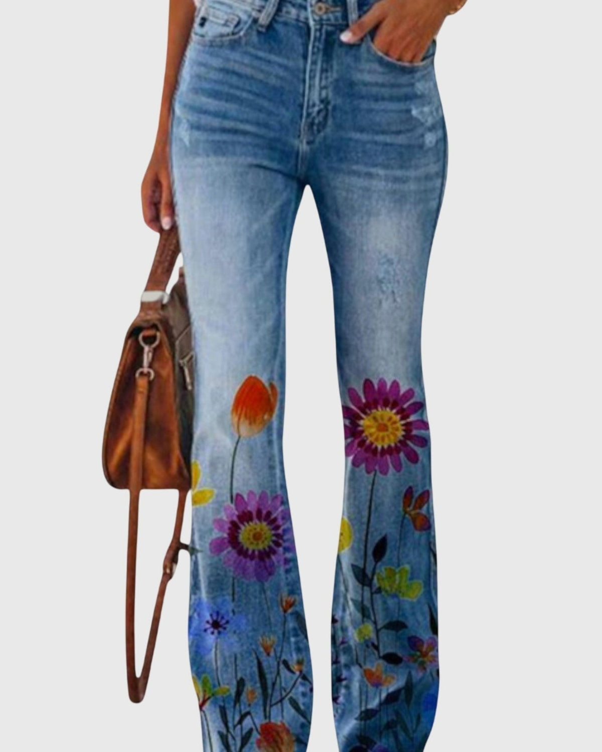 Nora | Floral Straight-Leg Jeans