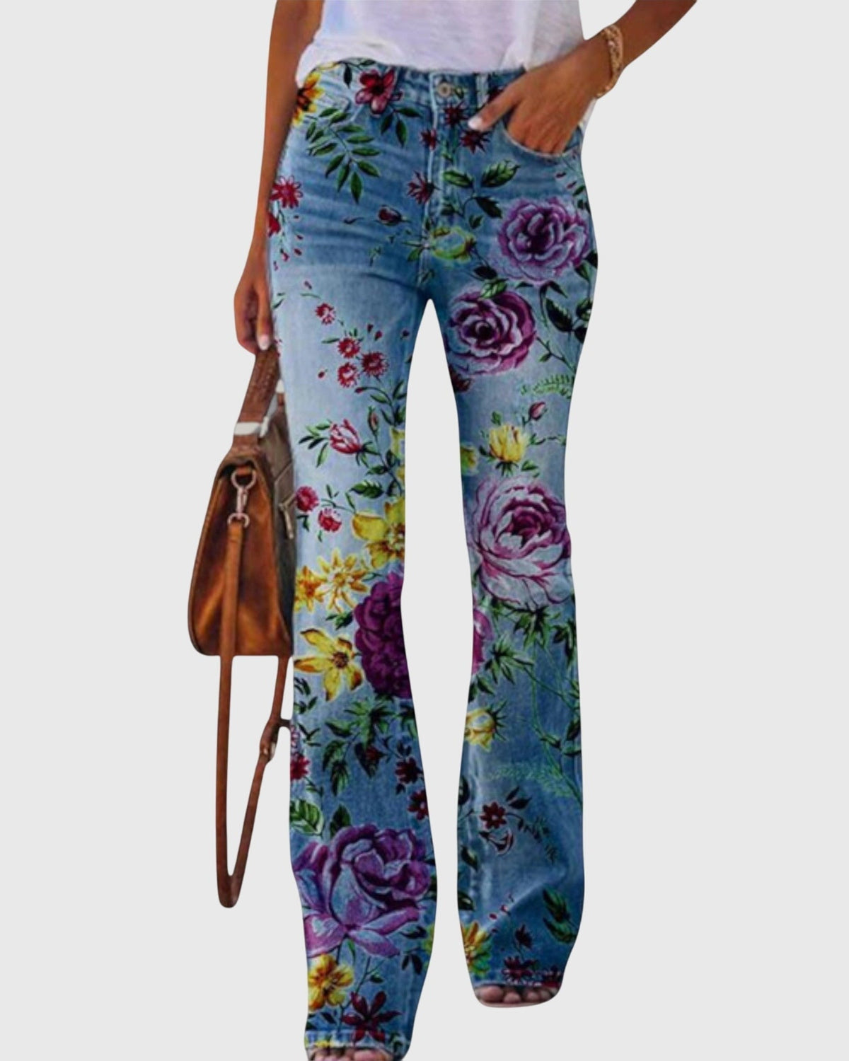 Nora | Floral Straight-Leg Jeans