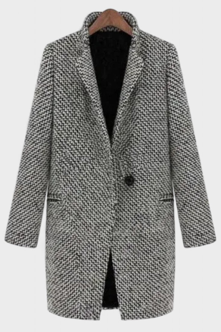 Olive | Grey Textured Long Coat
