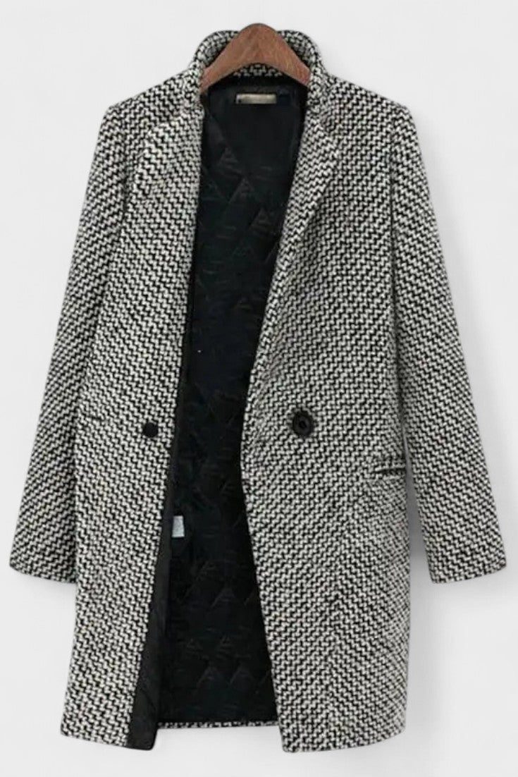 Olive | Grey Textured Long Coat