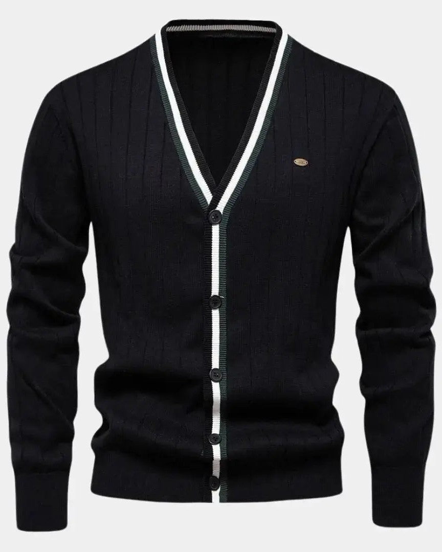 Oliver | Green V-Neck Button Cardigan