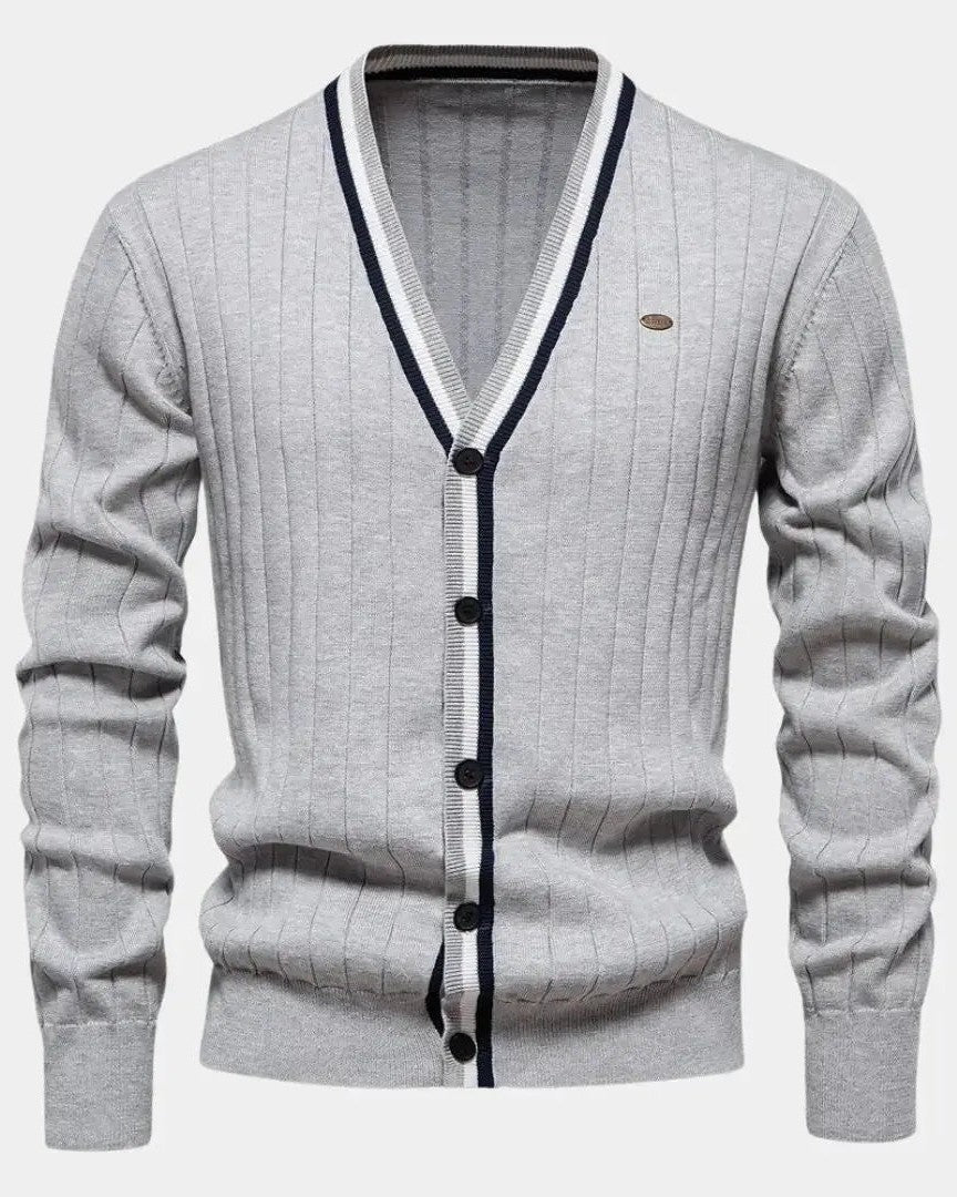 Oliver | Green V-Neck Button Cardigan