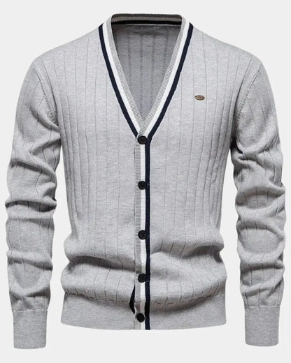 Oliver | Green V-Neck Button Cardigan