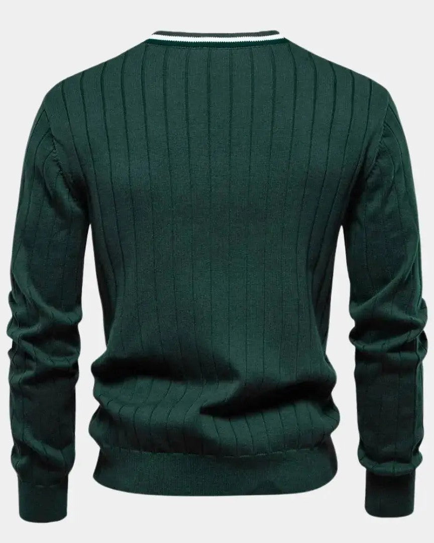 Oliver | Green V-Neck Button Cardigan