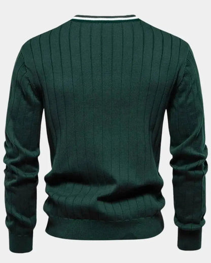 Oliver | Green V-Neck Button Cardigan
