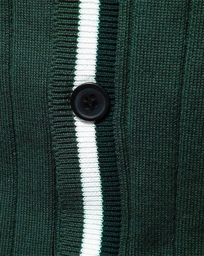 Oliver | Green V-Neck Button Cardigan