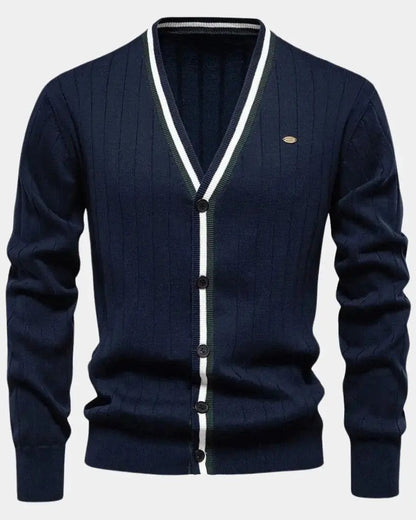 Oliver | Green V-Neck Button Cardigan