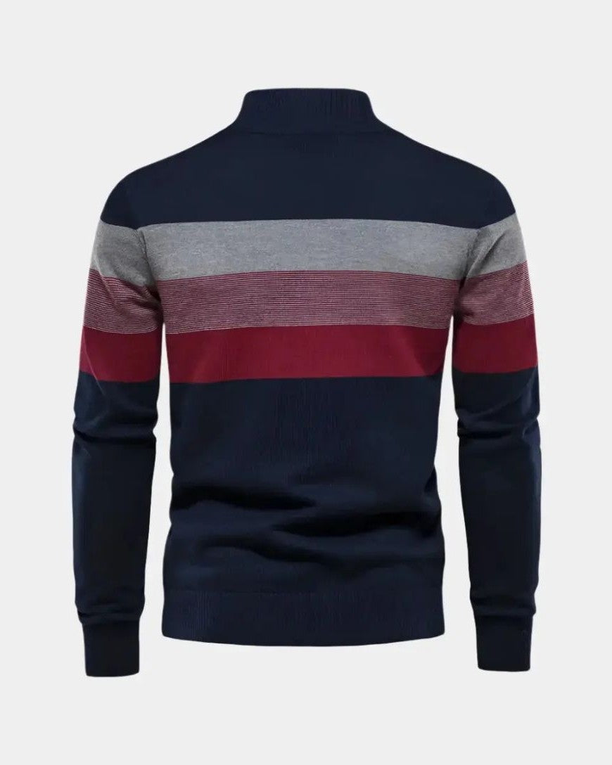 Oliver | Colour-Block Funnel-Neck Jumper