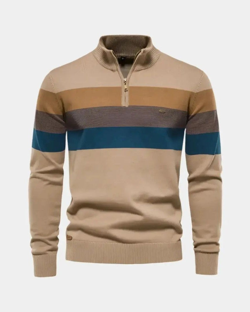 Oliver | Colour-Block Funnel-Neck Jumper