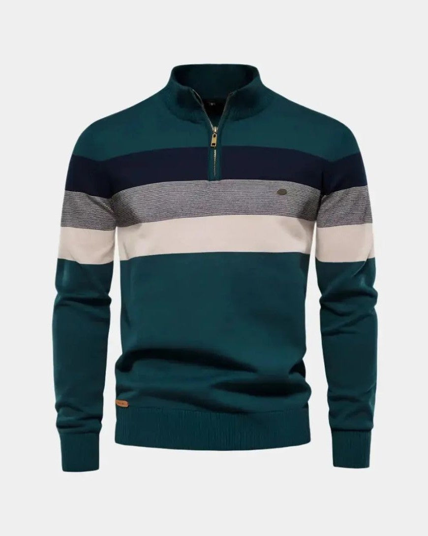 Oliver | Colour-Block Funnel-Neck Jumper