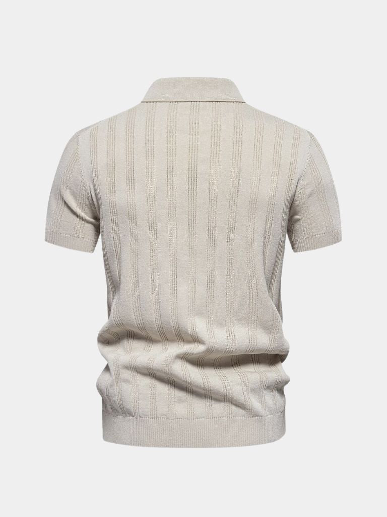 Oliver | Cream Textured Knit Polo