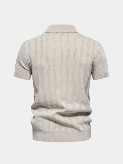 Oliver | Cream Textured Knit Polo