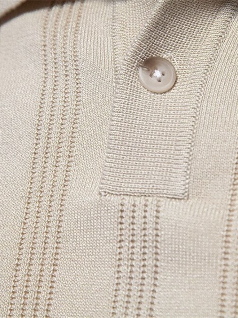 Oliver | Cream Textured Knit Polo