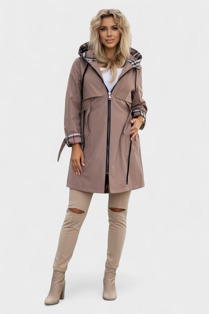 Orla | Zip-Front Hooded Coat